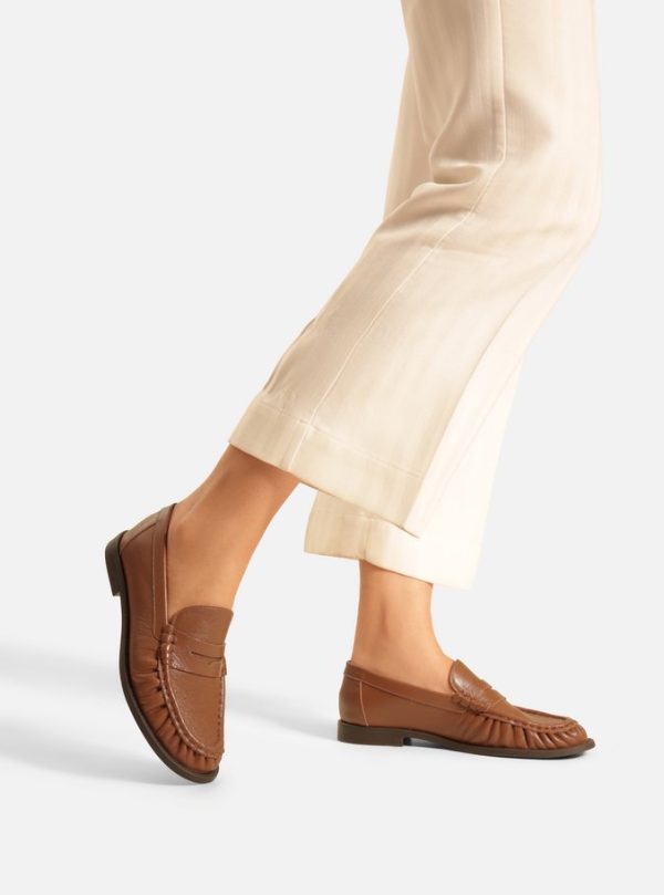 Mocassim Marrom Warm Couro Franzido Tira - Imagem 2