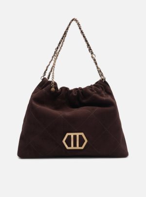 Bolsa Hobo Marrom Couro Acamurçado Esther Grande