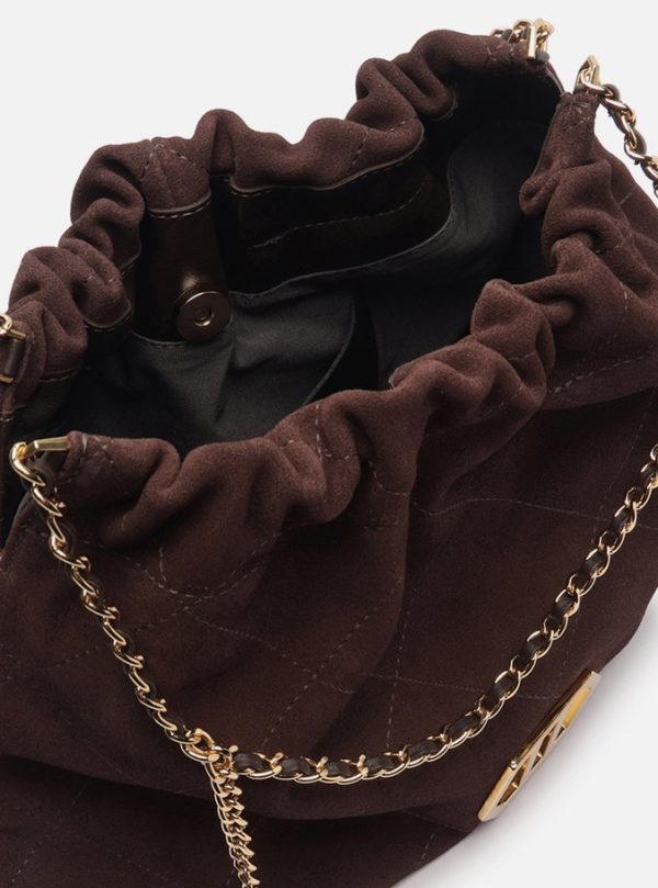 Bolsa Hobo Marrom Couro Acamurçado Esther Grande - Imagem 3