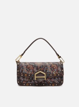 Bolsa Tiracolo Marrom Couro A001 Média Paisley