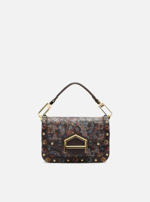 Bolsa Tiracolo Marrom Couro A001 Pequena Paisley