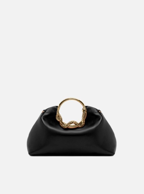 Bolsa Tiracolo Média Preta Alça Metal