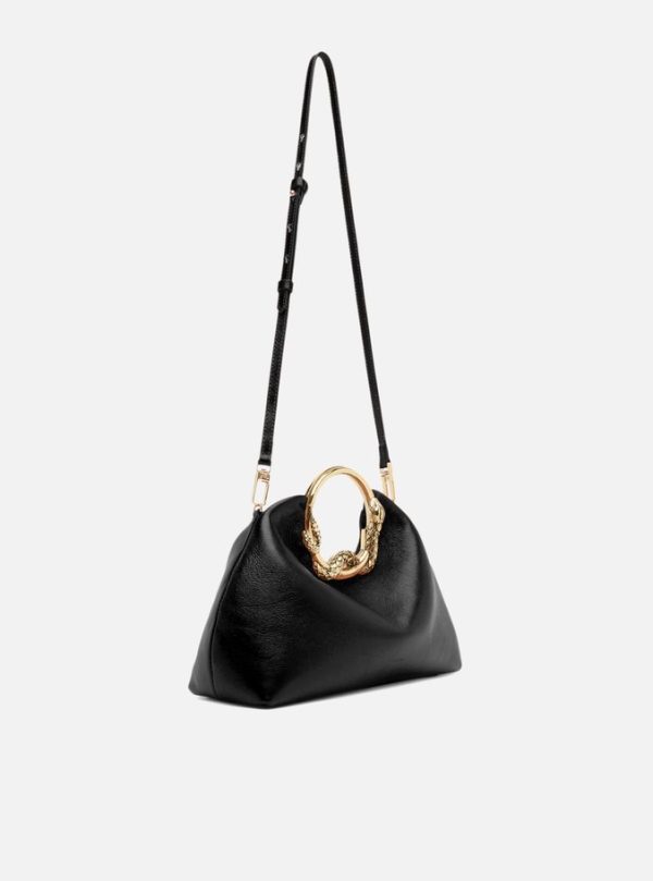 Bolsa Tiracolo Média Preta Alça Metal - Imagem 3