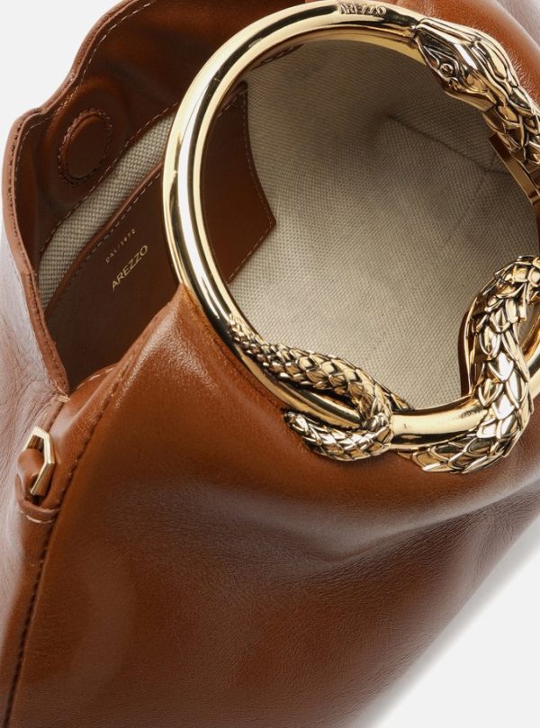 Bolsa Tiracolo Média Marrom Alça Metal - Imagem 2