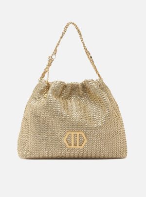 Bolsa Hobo Dourada Trama Esther Grande