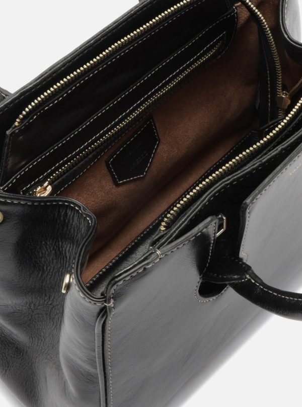 Bolsa Tote Preta Couro Heritage Média - Imagem 2