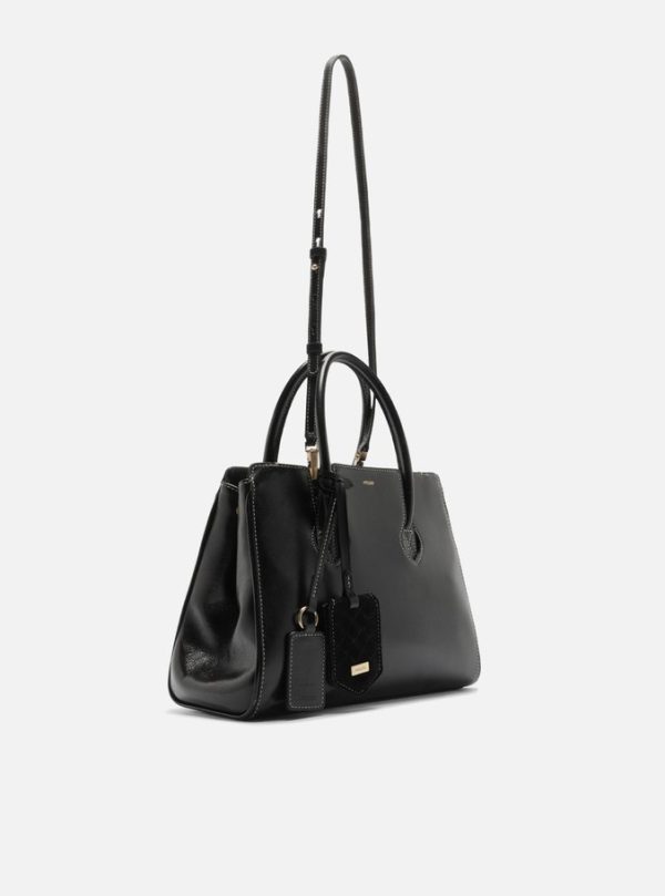 Bolsa Tote Preta Couro Heritage Média - Imagem 3
