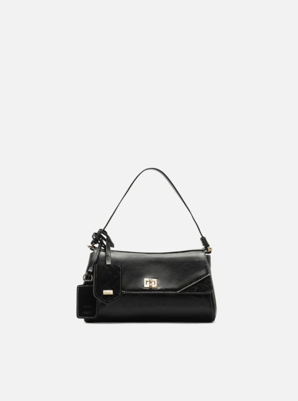 Bolsa Tiracolo Preta Couro Heritage Pequena