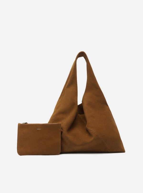 Bolsa Hobo Acamurçada Couro Grande Pouch - Imagem 2