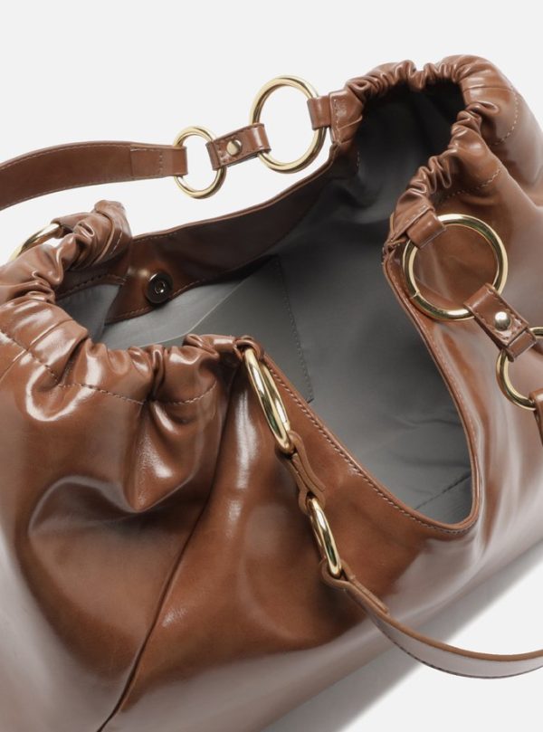 Bolsa Shopping Marrom Grande Argolas - Imagem 2