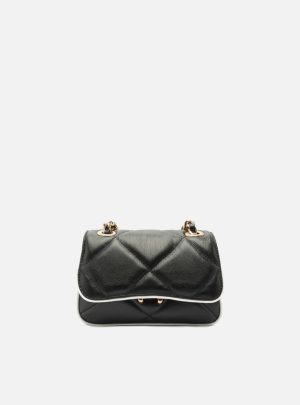 Bolsa Tiracolo Preta Couro Mizz Pequena Duo