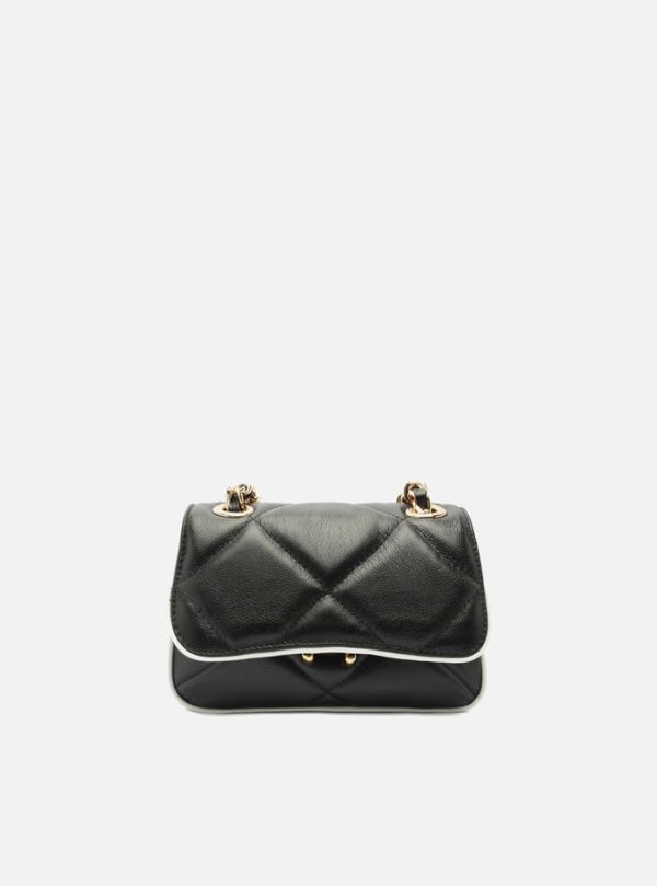 Bolsa Tiracolo Preta Couro Mizz Pequena Duo