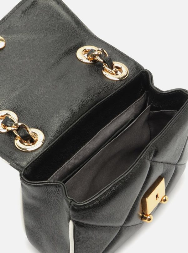 Bolsa Tiracolo Preta Couro Mizz Pequena Duo - Imagem 3