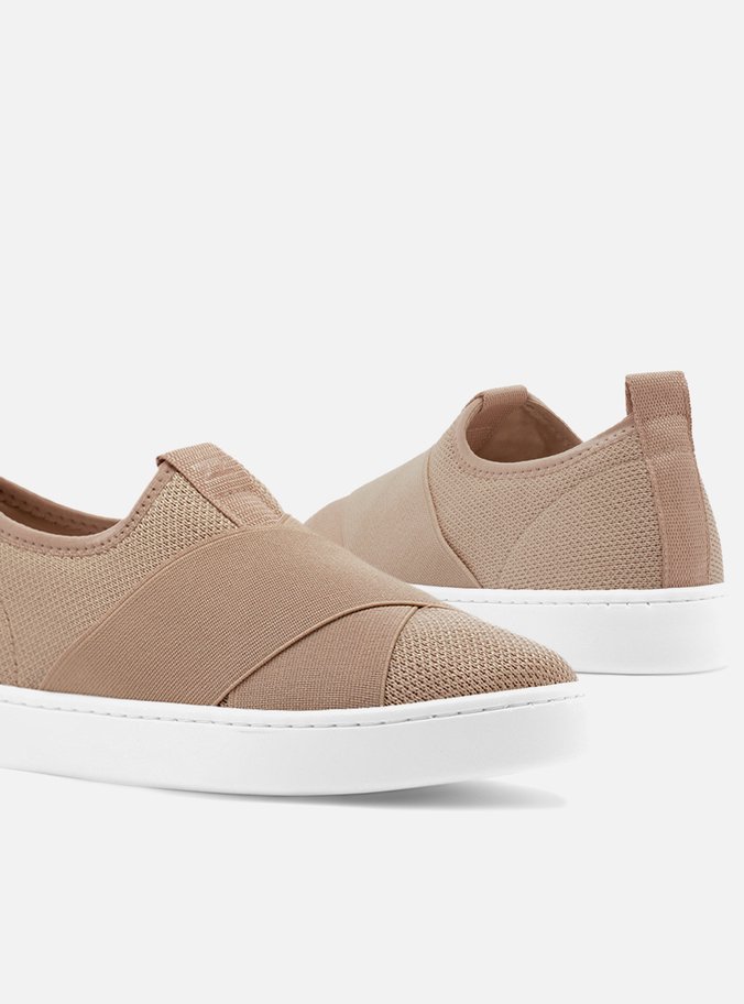 Tênis Slip On Nude Tecido Elásticos - Imagem 2