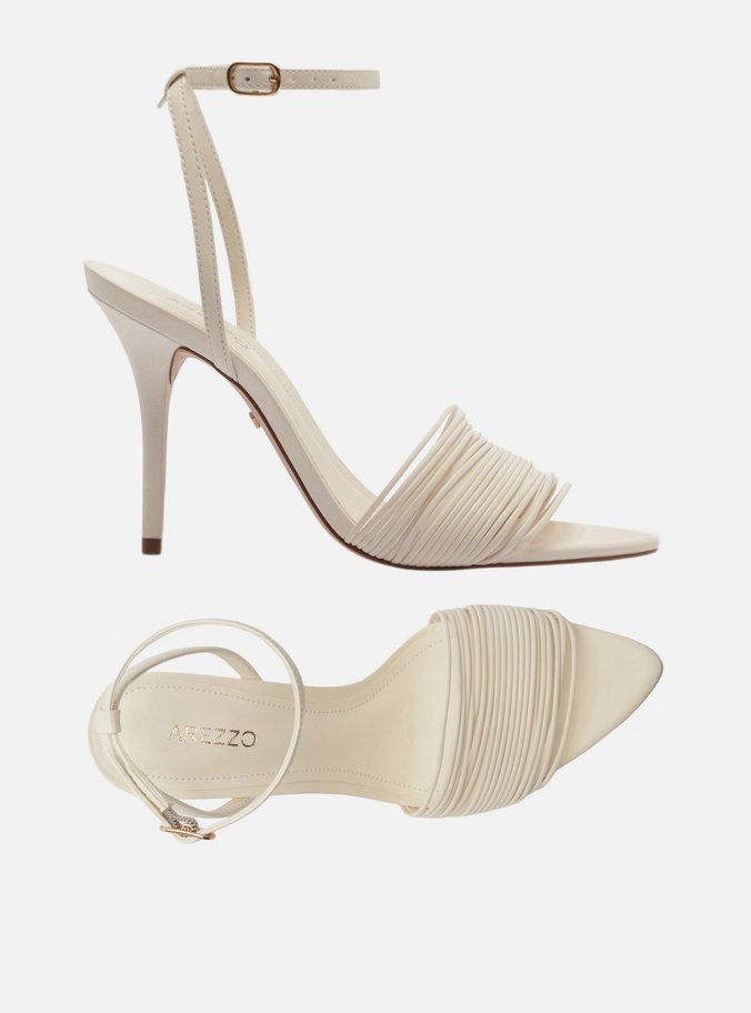 Sandália Branca Salto Fino Tiras Finas - Imagem 3