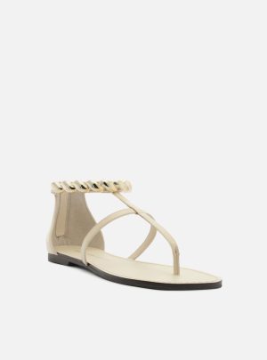 Sandália Rasteira Off-White Couro Lenny Niemeyer