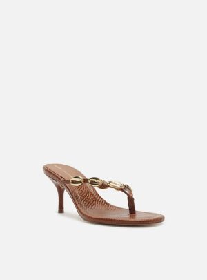 Tamanco Marrom Skin Salto Médio Lenny Niemeyer