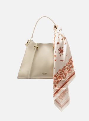 Bolsa Tote Off White Texturizada Média Lenço