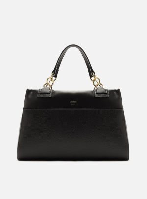 Bolsa Tote Preta Texturizada Grande Básica