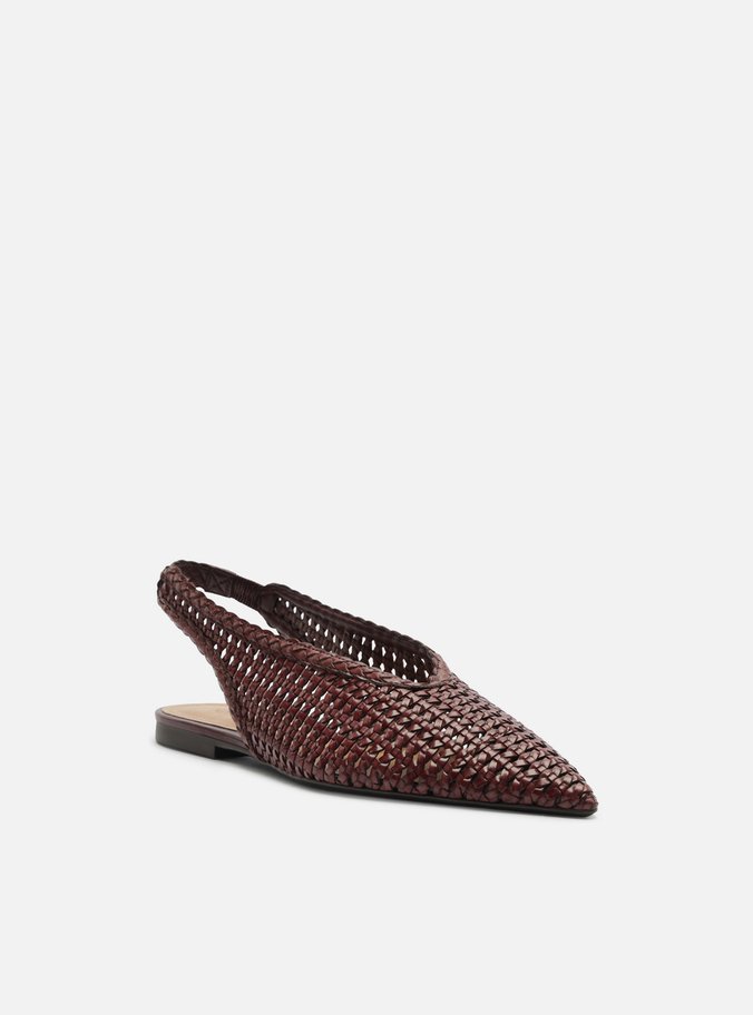 Sapatilha Bordô Tressê Bico Fino Slingback Iris