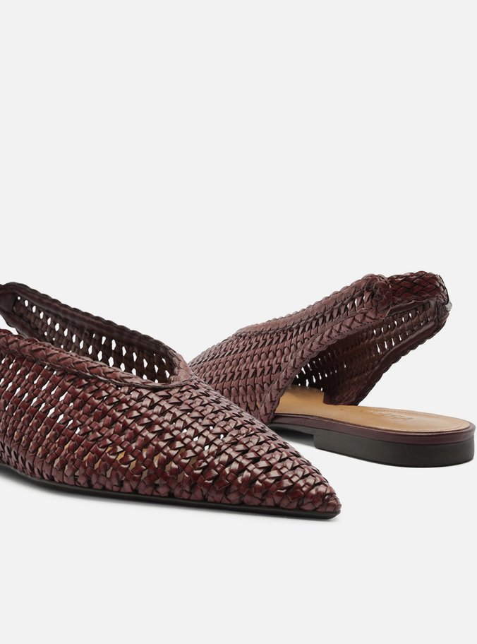 Sapatilha Bordô Tressê Bico Fino Slingback Iris - Imagem 3