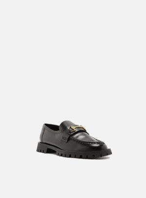 Mocassim Preto Couro Tratorado Tira Bridão