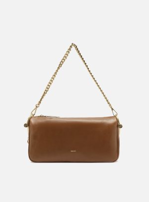 Bolsa Shoulder Marrom Couro Média Corrente