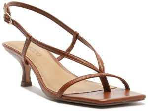 Sandália Marrom Salto Fino Tiras Finas