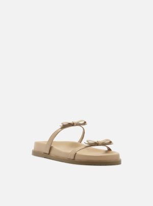 Sandália Papete Nude Laço
