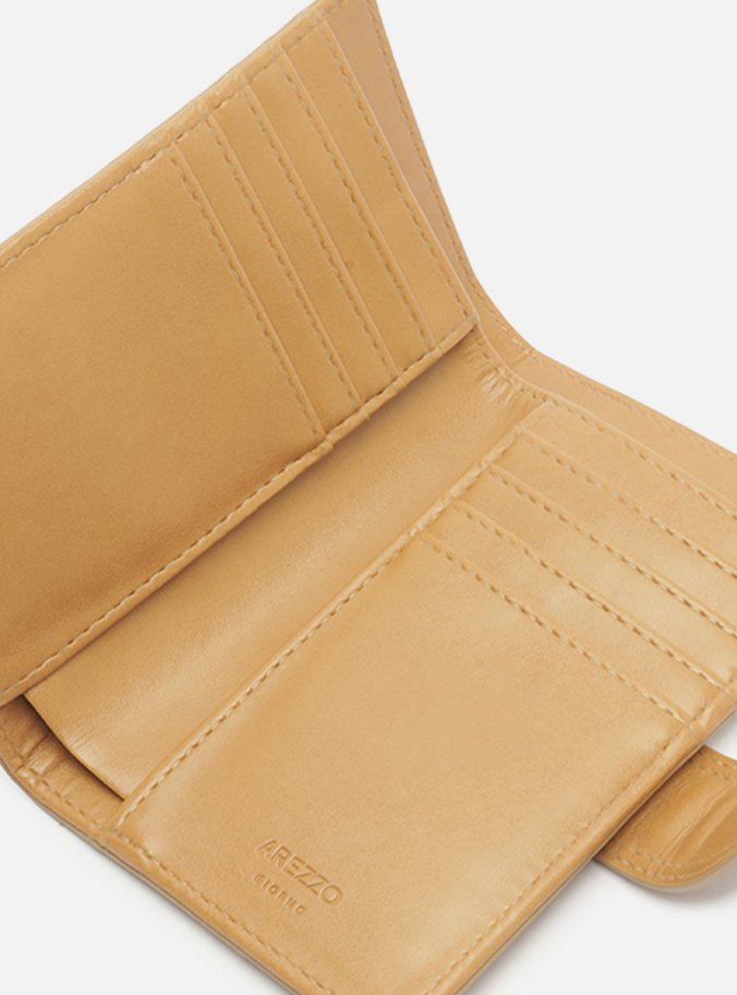 Carteira Bege Pequena Bolso Lapela - Imagem 3