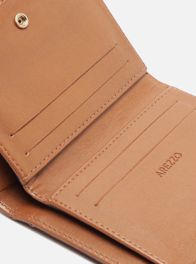 Carteira Marrom Couro Pequena Zíper Tag Metal - Imagem 3