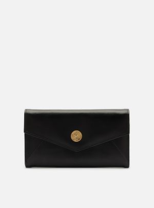 Carteira Preta Couro Grande Metal Heritage