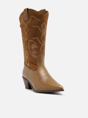 Bota Marrom Cano Longo Western