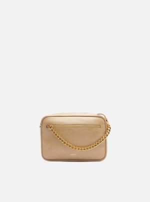 Bolsa Tiracolo Bege Pequena Bolso Corrente