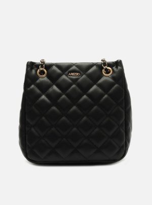 Bolsa Shopping Preta Matelassê Média Corrente