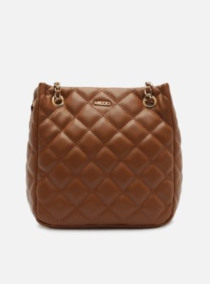 Bolsa Shopping Marrom Matelassê Média Corrente