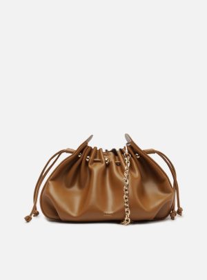 Bolsa Shoulder Marrom Média Alça Corrente