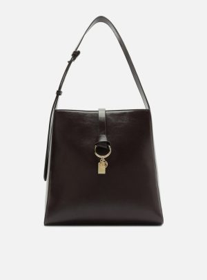 Bolsa Hobo Marrom Média Metais