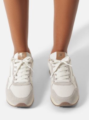 Tênis Branco Solado Esportivo Suede Bordado Fila