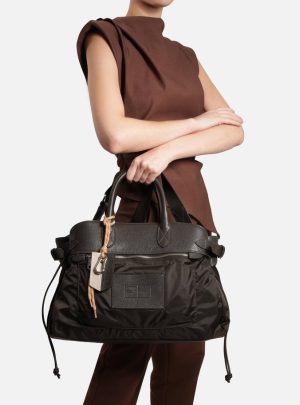 Bolsa Shopping Marrom Couro Grande Fila