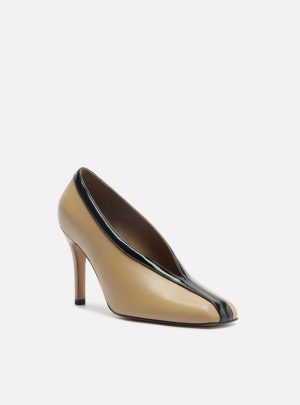 Scarpin Multicolorido Salto Fino Cap Toe