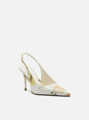 Scarpin Estampa Floral Salto Fino Slingback