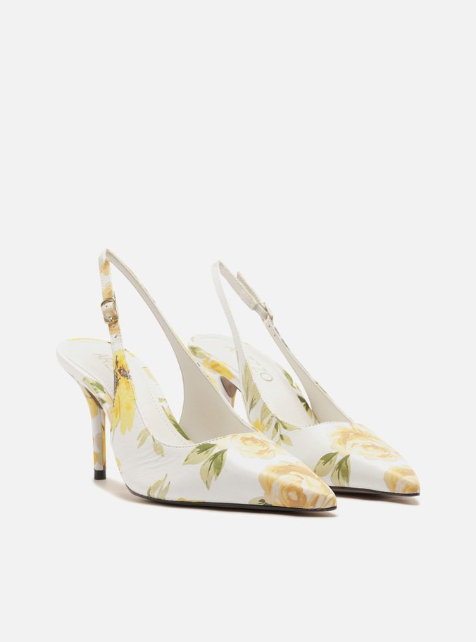 Scarpin Estampa Floral Salto Fino Slingback - Imagem 3
