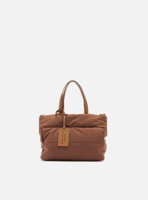 Bolsa Tote Marrom Pequena Matelassê Brizza